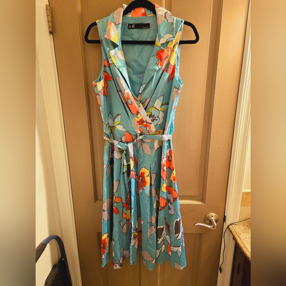 Leslie Fay size 12 floral satin dress